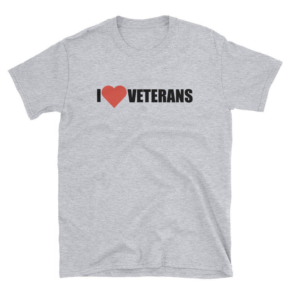I LOVE VETERANS T-Shirt - Gray