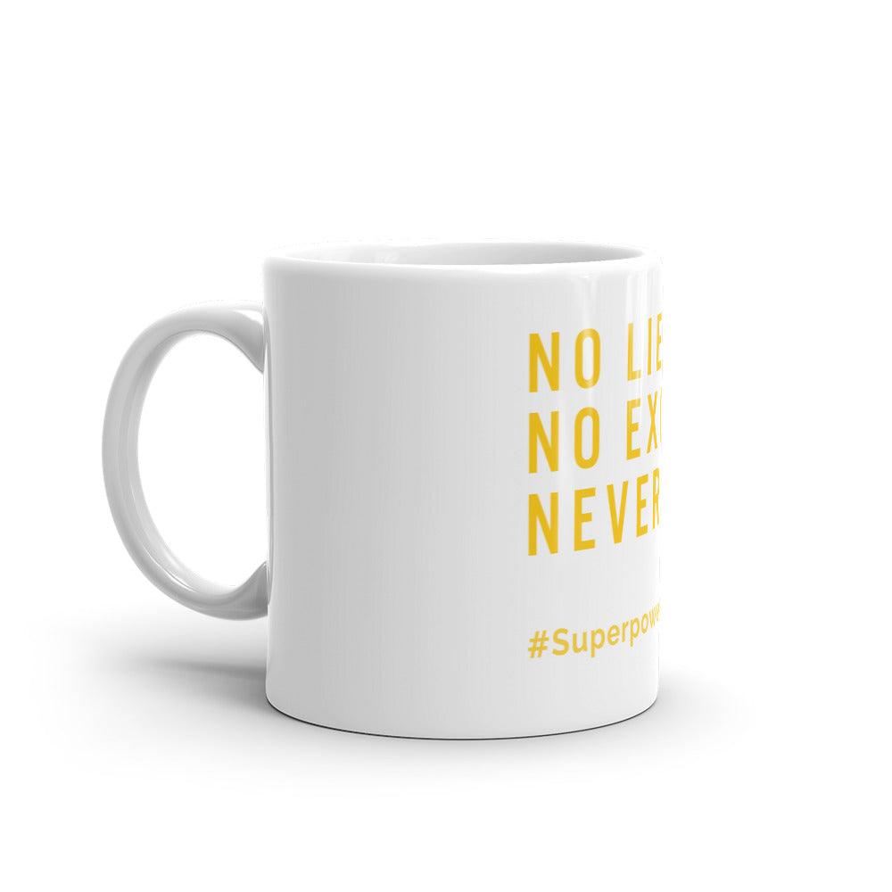3 Rules White glossy mug